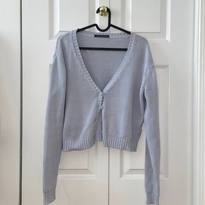 LIGHT BLUE BRANDY MELVILLE BILLIE CARDIGAN SWEATER SIZE S